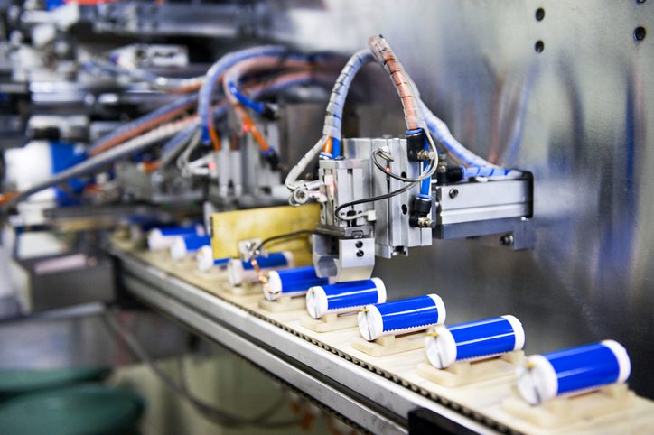Photo of batteries at production